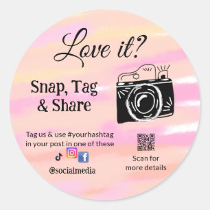 Sticker Rond snap tag partager media caméra ajouter socials ado