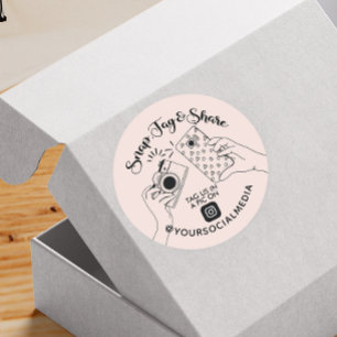 Sticker Rond Snap, Tag, Share Instagram Social Media Classic Ro