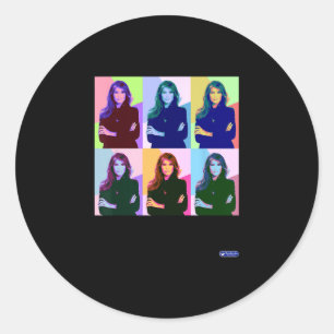 Sticker Rond Snarknado Pop Art Melania Trump Ii Uni-adultes Bla