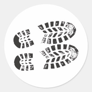 Sticker Rond Sneakers Black and White Imprint