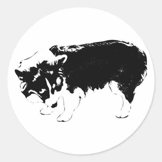Sticker Rond Sniffer à feuilles fantômes (Devant)