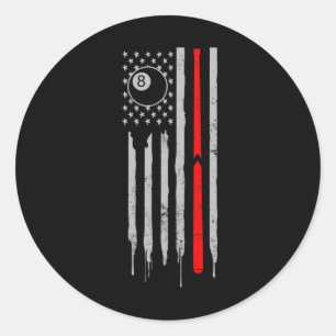 Sticker Rond Snooker Design 4 juillet Patriotique US Américain