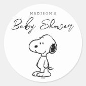 Sticker Rond Snoopy d'arachides | BABY SHOWER (Devant)