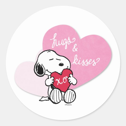 Sticker Rond Snoopy Hugs & Kisses (Devant)