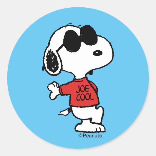 Sticker Rond Snoopy "Joe Cool" debout (Devant)