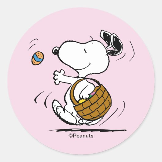 Sticker Rond Snoopy Pâques Beagle (Devant)