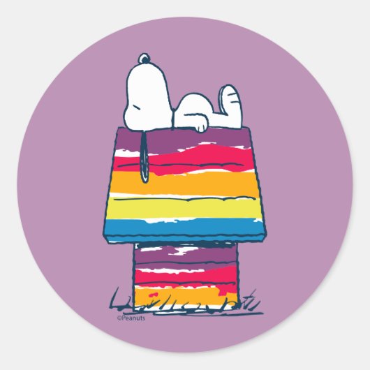 Sticker Rond Snoopy | Rainbow Dog House (Devant)