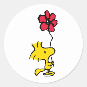 Sticker Rond Snoopy So Sweet Flower
