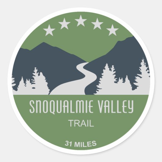Sticker Rond Snoqualmie Valley Trail État de Washington (Devant)