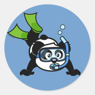 Sticker Rond Snorkel Panda