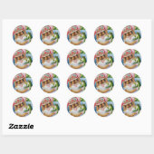 Sticker Rond Snorkel Souris & Masque Avec Aquarelle Bullfrog Ar (Feuille)