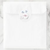 Sticker Rond Snow Bunnies Easter Photo Frame (Sac)