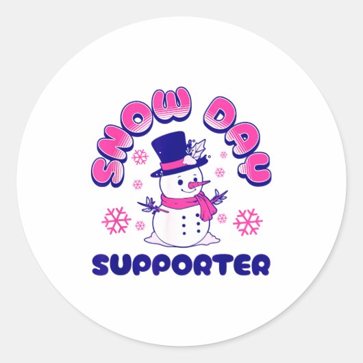 Sticker Rond Snow Day Suprter, Funny Teacher Snowman Christmas  (Devant)