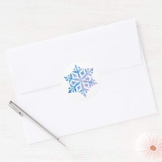 Sticker Rond Snow Flake (Enveloppe)