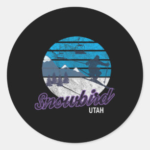 Sticker Rond Snowbird Utah Usa Station de ski Snowboard