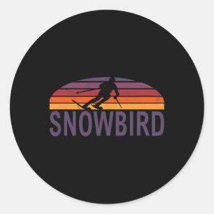 Sticker Rond Snowbird Utah Usa Station de ski Snowboard 1