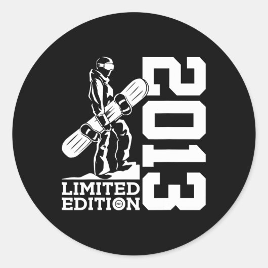 Sticker Rond Snowboard 12e anniversaire Snowboard 2013 Snowboar (Devant)