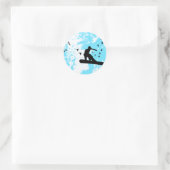 Sticker Rond snowboard avec oiseaux. (Sac)