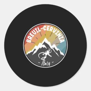 Sticker Rond Snowboard Breuil-Cervinia Italy