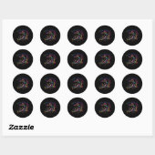 Sticker Rond Snowboard coloré Snowboard Snowboard 1 (Feuille)