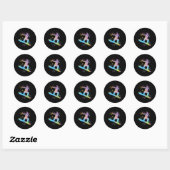 Sticker Rond Snowboard coloré Snowboard Snowboard 4 (Feuille)