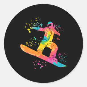 Sticker Rond Snowboard coloré Snowboard Snowboard 44