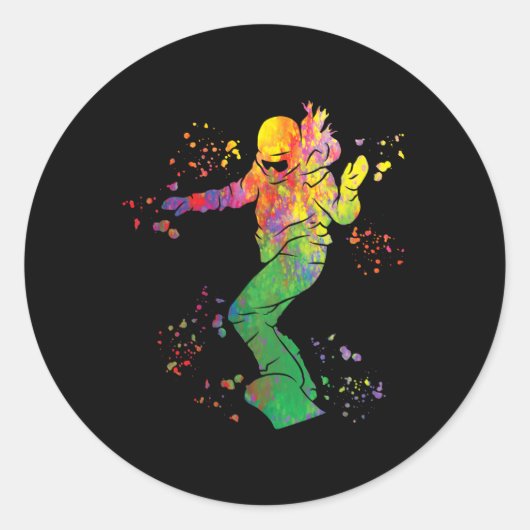 Sticker Rond Snowboard coloré Snowboard Snowboard 9 (Devant)