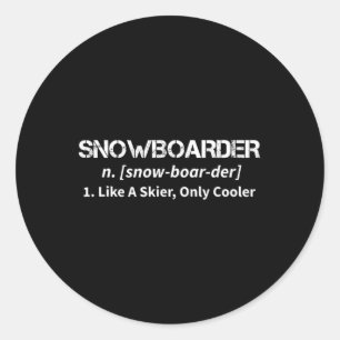 Sticker Rond Snowboard Comme Un Skieur Motif Glacière Seulement