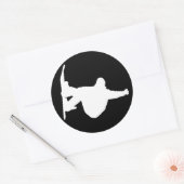 Sticker Rond snowboard cool (Enveloppe)
