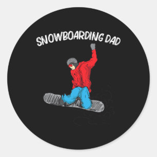 Sticker Rond Snowboard cool Pour Papa Papa Papa Snowboard Snow