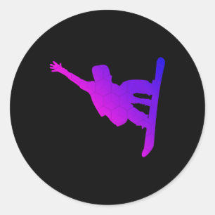 Sticker Rond Snowboard Dames Snowboarders Filles Snowboard