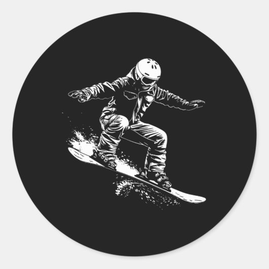 Sticker Rond Snowboard Dessin Snowboard Slope 1 (Devant)