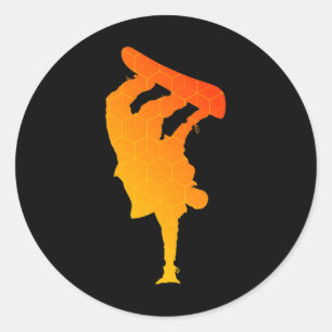 Sticker Rond Snowboard féminin Snowboard d'hiver masculin