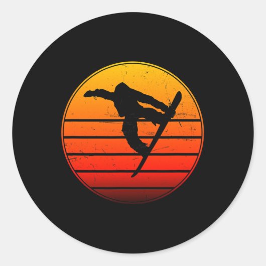 Sticker Rond Snowboard Femmes Snowboard Snowboard Hommes 1 (Devant)