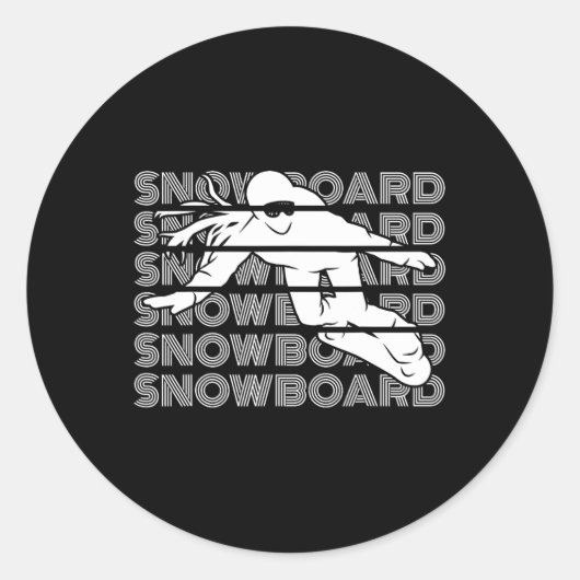 Sticker Rond Snowboard Femmes Snowboard Snowboard Snowboard (Devant)