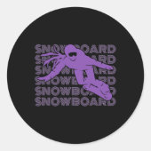 Sticker Rond Snowboard Femmes Snowboard Snowboard Snowboard 2 (Devant)