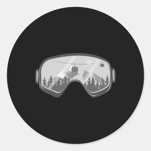 Sticker Rond Snowboard Goggings Snowboard Snow Winter Snowboa (Devant)