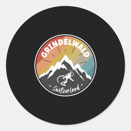 Sticker Rond Snowboard Grindelwald Suisse (Devant)