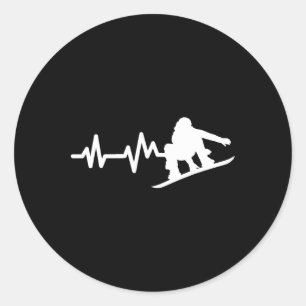 Sticker Rond Snowboard Heartbeat Snowboard