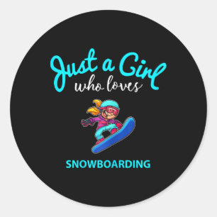 Sticker Rond Snowboard Jersey pour filles Snowboard pour enfant