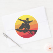 Sticker Rond Snowboard Jump Retro (Enveloppe)