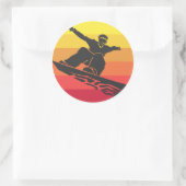 Sticker Rond Snowboard Jump Retro (Sac)
