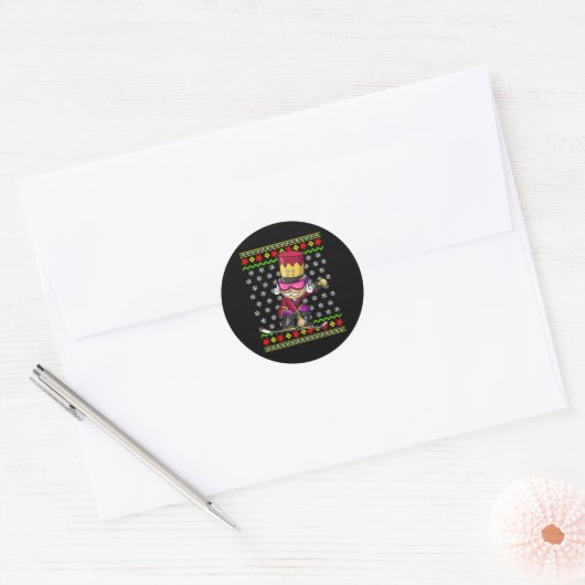 Sticker Rond Snowboard Nutcracker Snowboard Laid Noël S (Enveloppe)