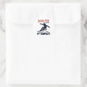 Sticker Rond Snowboard Saas-fee Suisse (Sac)