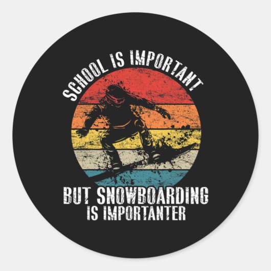 Sticker Rond Snowboard School Importante Snowboard Snow (Devant)