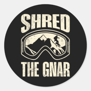 Sticker Rond Snowboard Shop The Gnar Snowboarder Funny Chil