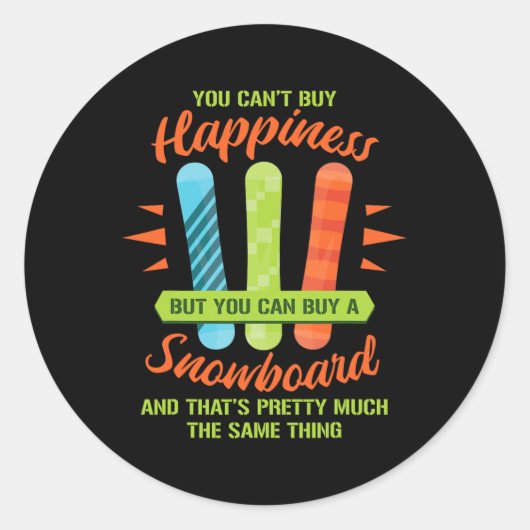 Sticker Rond Snowboard Ski Amusant Snowboard Snowboard Gi (Devant)