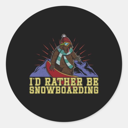 Sticker Rond Snowboard Ski Snowboard Activité compétitive (Devant)