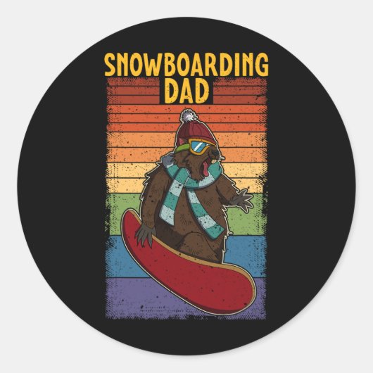Sticker Rond Snowboard Ski Snowboard Activité compétitive (Devant)