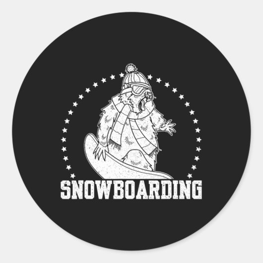 Sticker Rond Snowboard Ski Snowboard Activité compétitive (Devant)